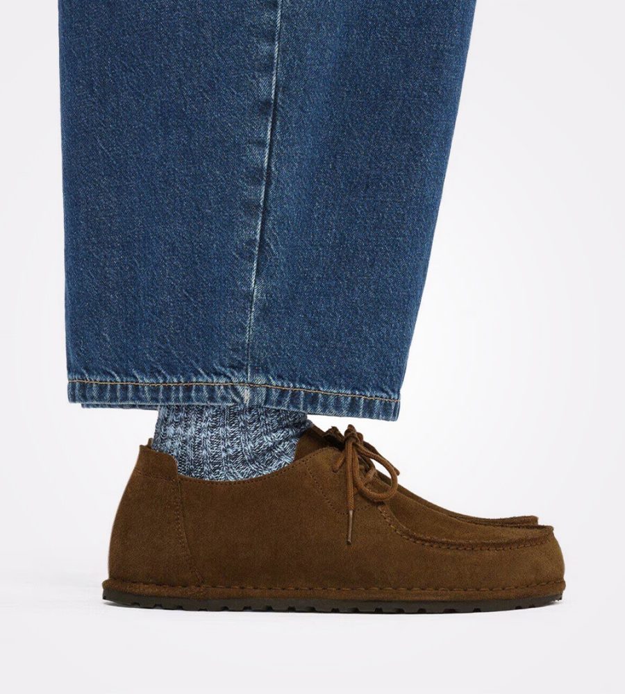 Birkenstock Brown Utti Lace Leather Shoes – Muške cipele, fotografija 1
