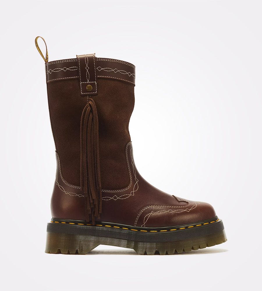 Dr. Martens Desert Rodeo Quad Mid Leather & Suede Boots – Ženske čizme, fotografija 1