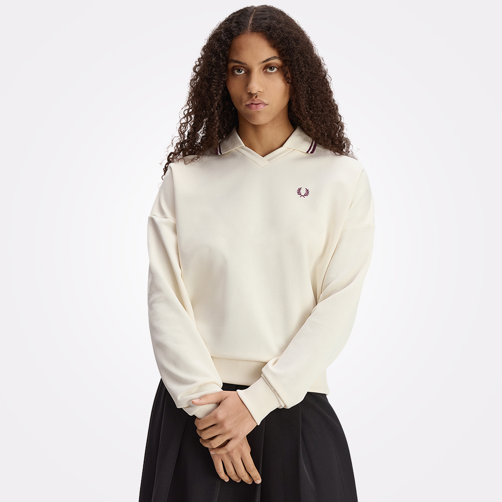 Fred Perry Tipped Open Collar Sweatshirt – Ženska polo majica, fotografija 3