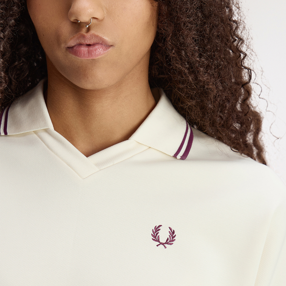 Fred Perry Tipped Open Collar Sweatshirt – Ženska polo majica, fotografija 4