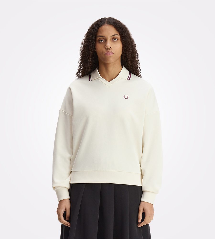 Ženska polo majica Fred Perry Tipped Open Collar Sweatshirt